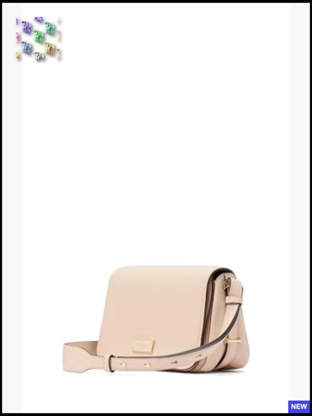 Pebbled Leather Crossbody Bag Chic Minimal Elegant Small Flap Saddle Silhouette - Picture 2 of 4